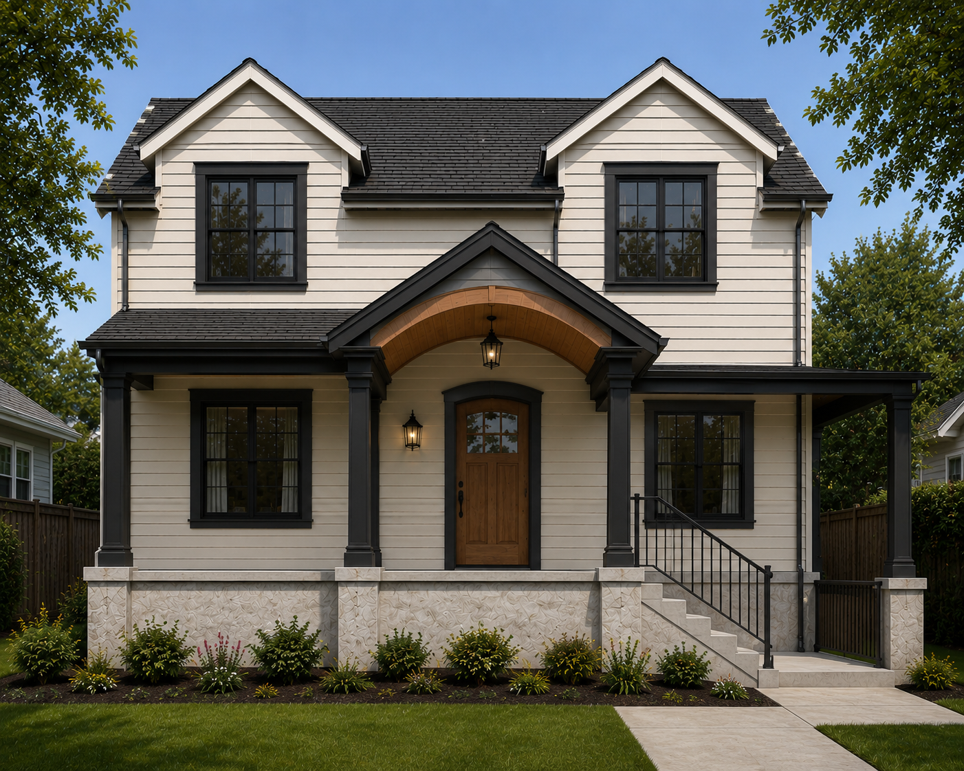 Recent custom two-story home built by Voss Contracting